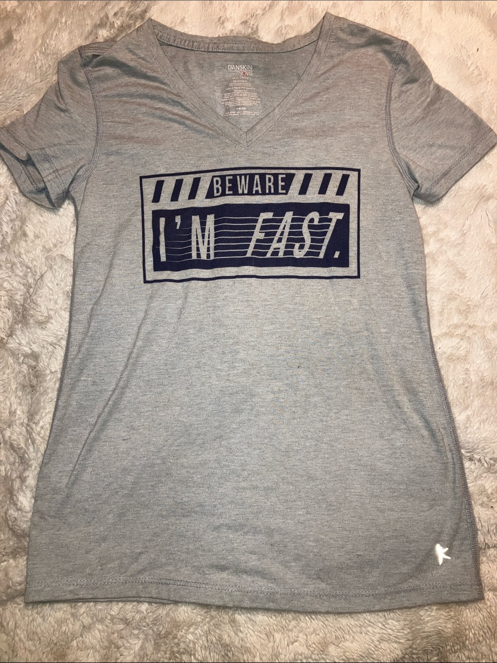 Danskin Gray Tee with Navy Graphic
